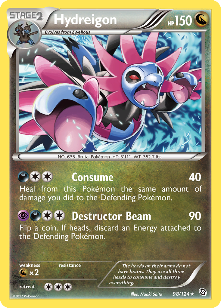 Hydreigon 98/124 Pokémon Dragons Exalted (2012) English card — catalogue reference