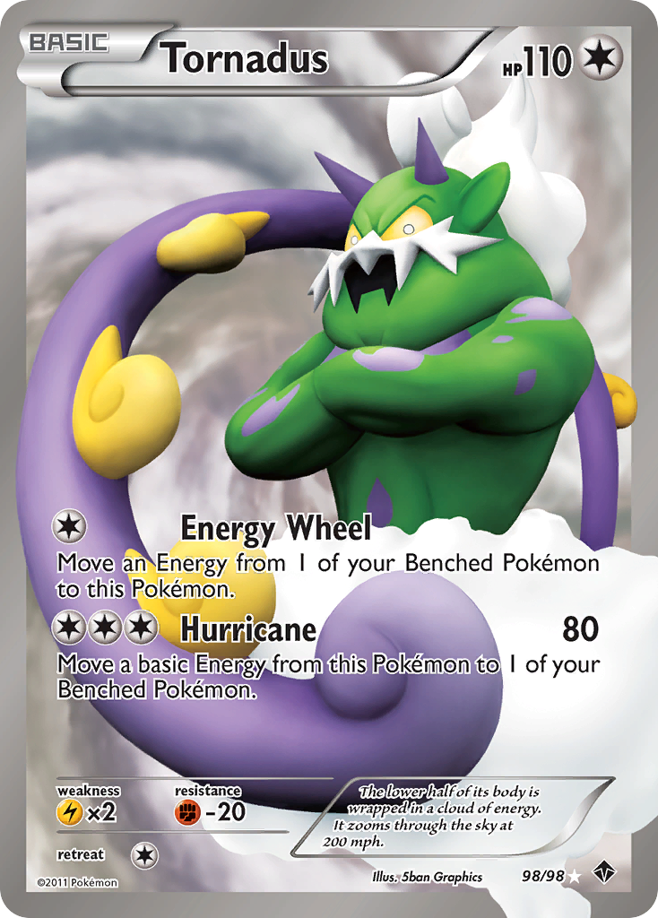 Tornadus 98/98 Pokémon Emerging Powers (2011) English card — catalogue reference