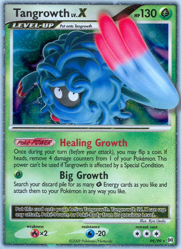 Tangrowth LV.X 99/99 Pokémon Arceus (2009) English card — catalogue reference