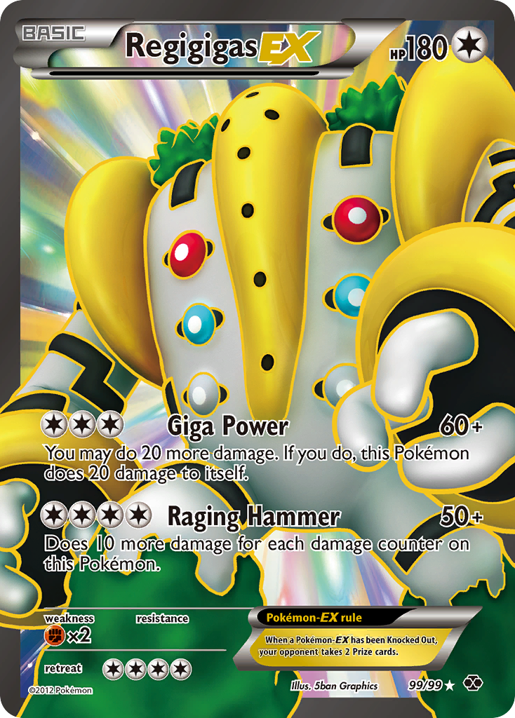 Regigigas-EX 99/99 Pokémon Next Destinies (2012) English card — catalogue reference