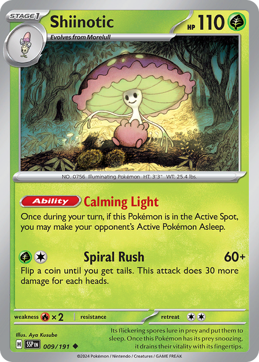Pokemon Shiinotic Surging Sparks 009/191