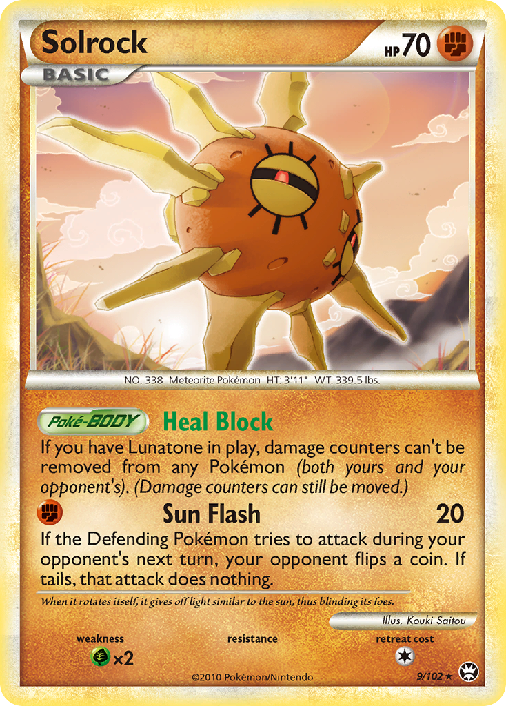 Solrock 9/102 Pokémon Triumphant (2010) English card — catalogue reference