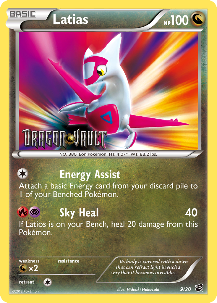 Latias 9/20 Pokémon Dragon Vault (2012) English card — catalogue reference