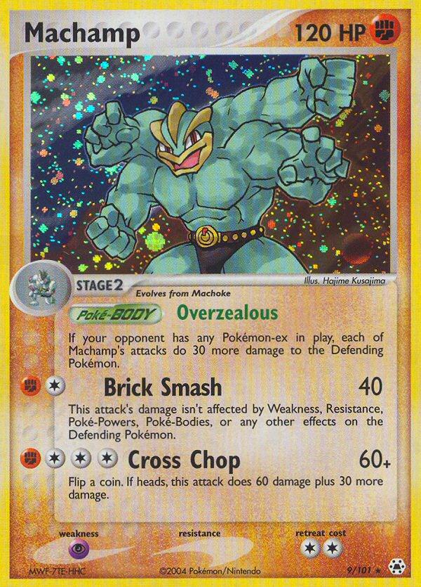 Machamp 9/101 Pokémon EX Hidden Legends 2004 Holo Rare card