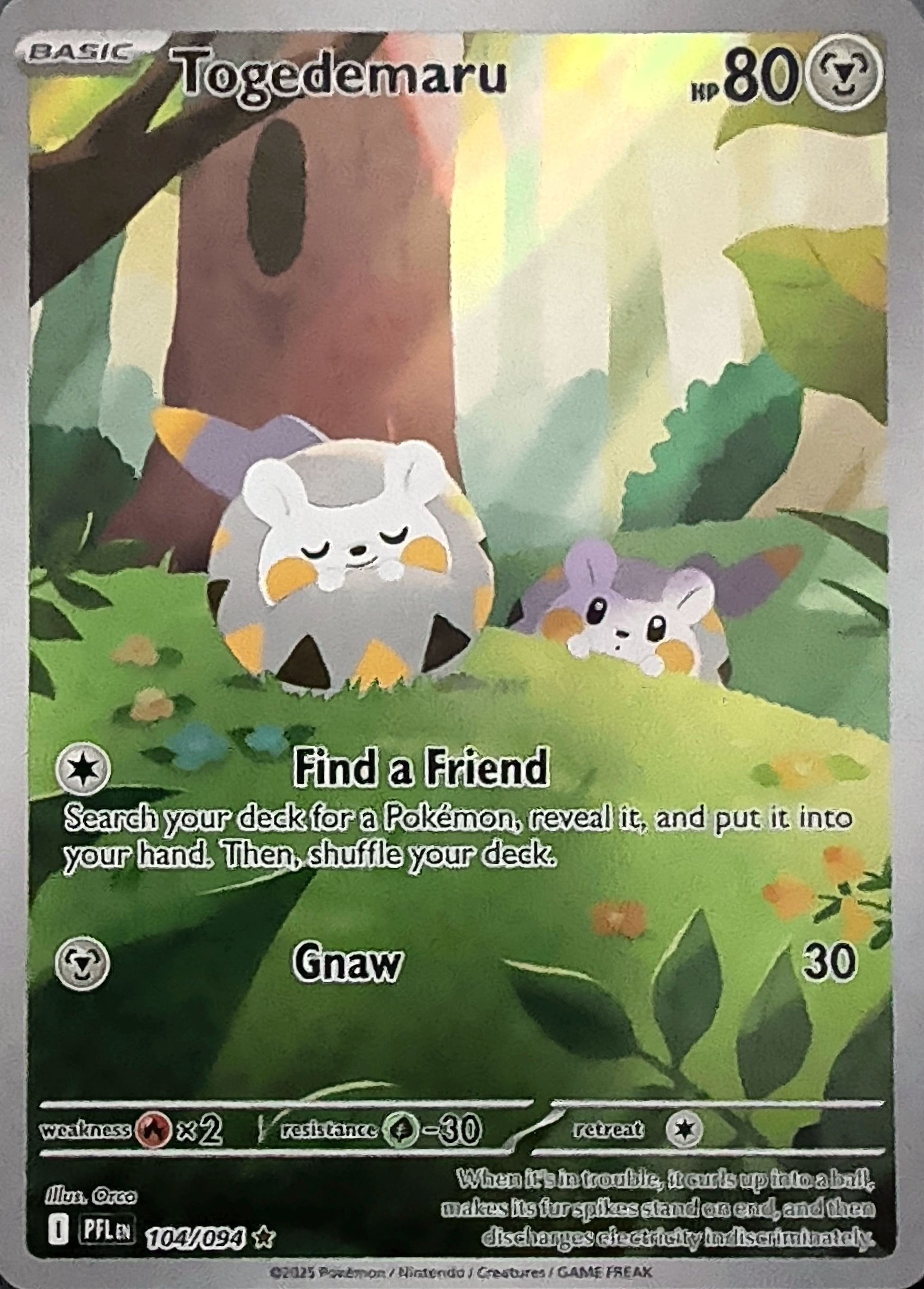 Togedemaru Illustration Rare ME02: Phantasmal Flames 104/094 MP