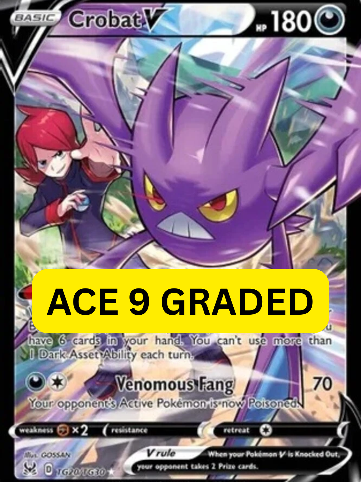 Pokémon Trainer Gallery – Crobat V TG20/TG30 ACE 9 Graded