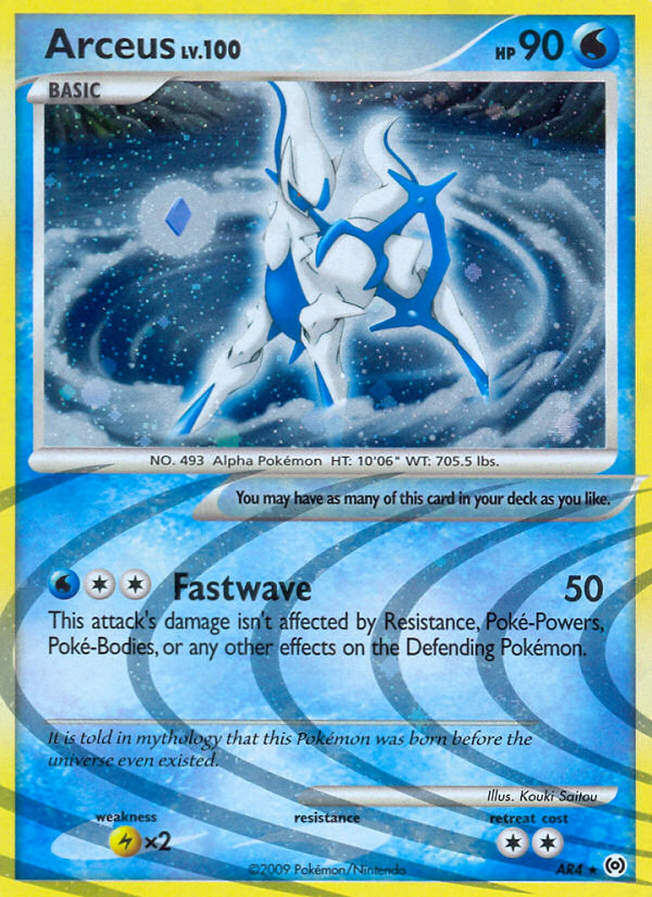 Arceus AR4 Pokémon Arceus (2009) English card — catalogue reference