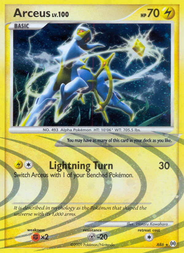 Arceus AR6 Pokémon Arceus (2009) English card — catalogue reference