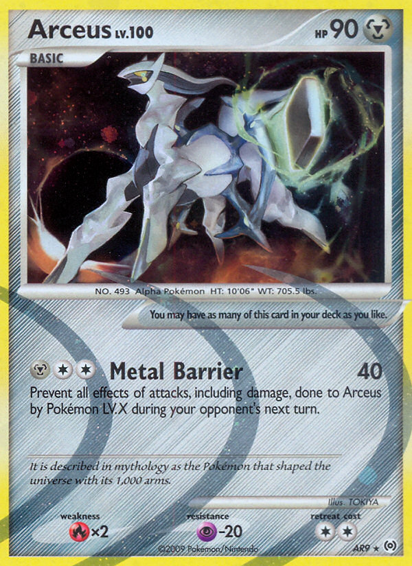 Arceus AR9 Pokémon Arceus (2009) English card — catalogue reference