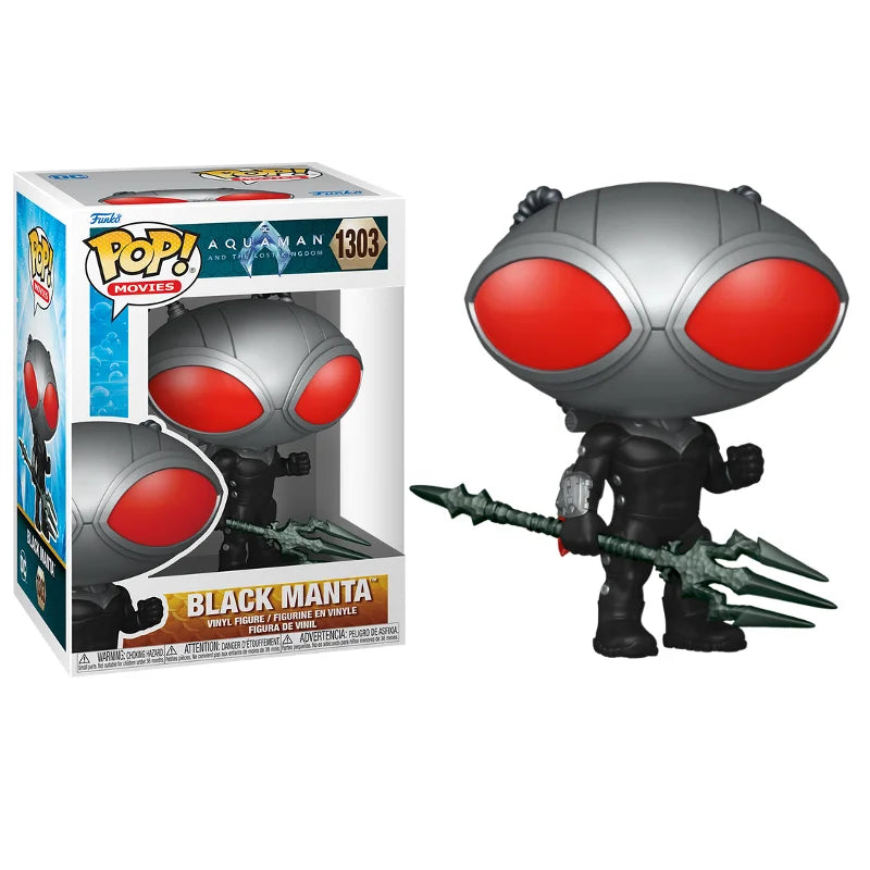 Black Manta Pop! Vinyl figure with packaging on a white background