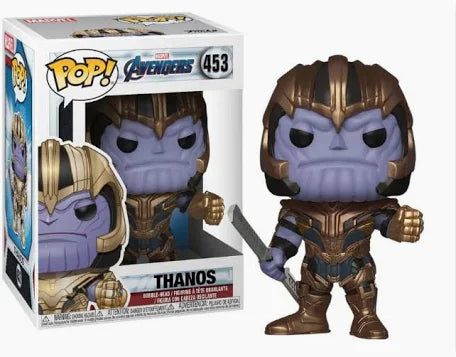Thanos Pop! vinyl figure with packaging on a white background
