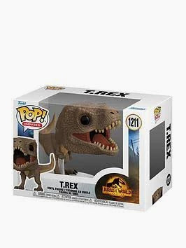 Funko Pop! T-Rex figure in packaging with Jurassic World branding