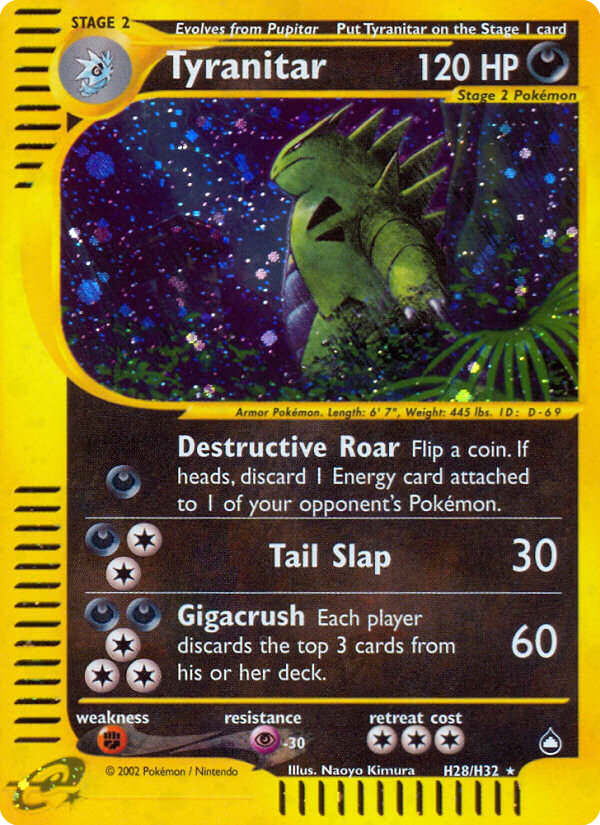 Tyranitar H28/147 — Pokémon Aquapolis