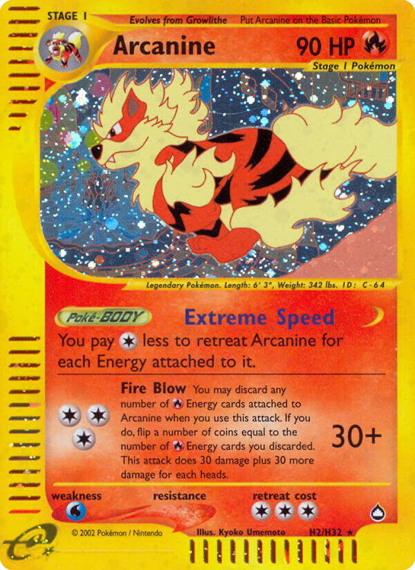 Arcanine H2/147 — Pokémon Aquapolis