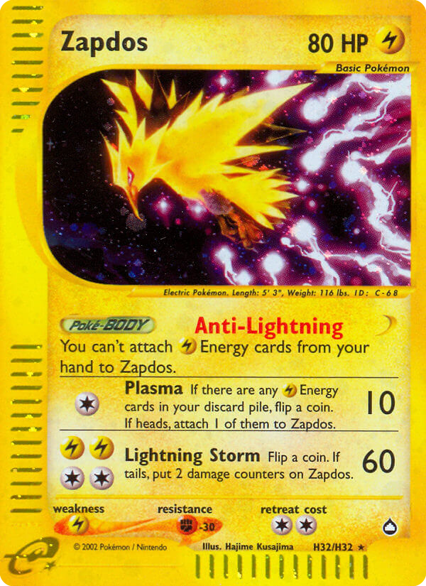Zapdos H32/147 — Pokémon Aquapolis