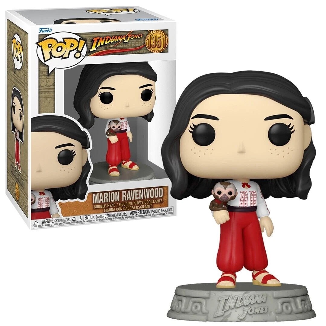 Funko Pop! figurine of Marion Ravenwood from Indiana Jones series next to its packaging