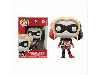 Harley Quinn Funko Pop! vinyl figure next to its packaging on a white background