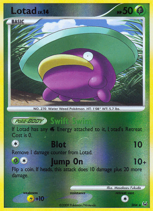 Lotad SH4 Pokémon Platinum (2009) English card — catalogue reference