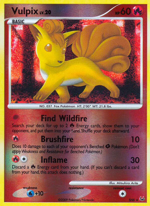 Vulpix SH6 Pokémon Platinum (2009) English card — catalogue reference