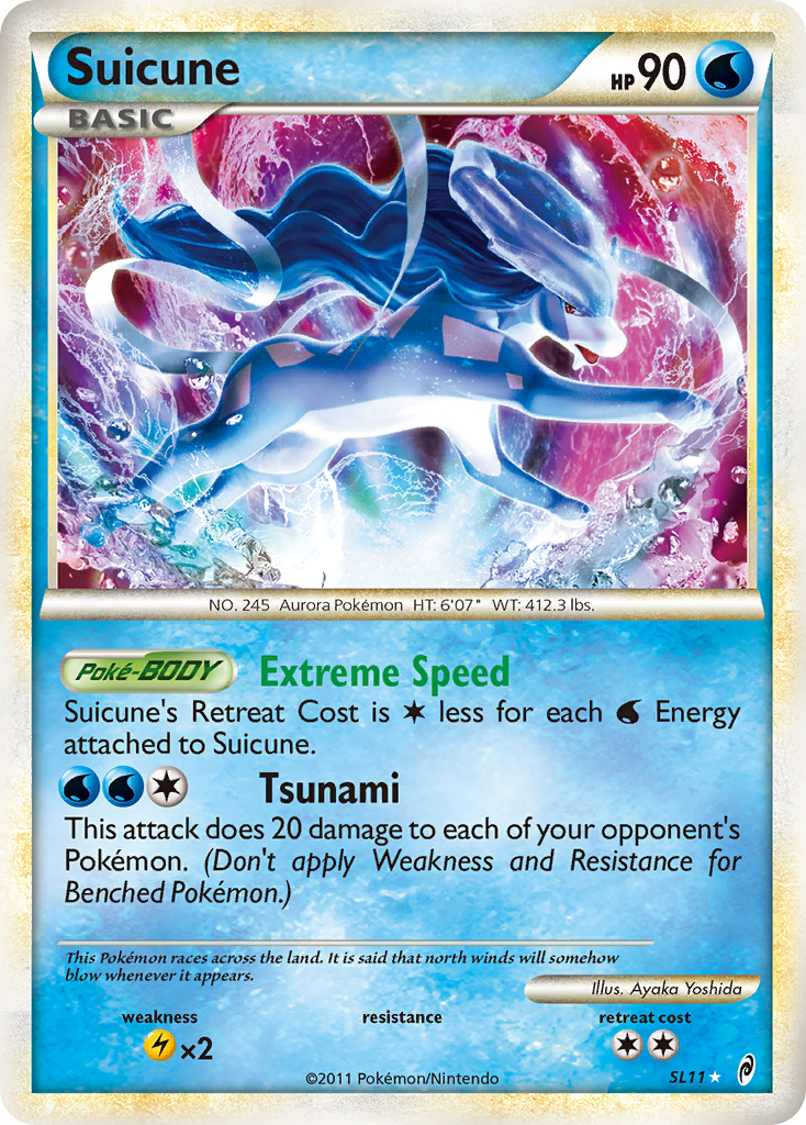 Shiny Suicune SL11 Pokémon Call of Legends (2011) English card — catalogue reference