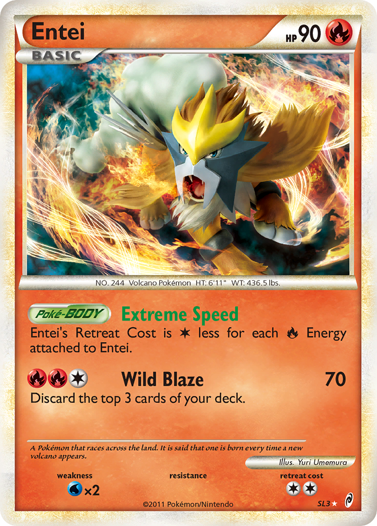Shiny Entei SL3 Pokémon Call of Legends (2011) English card — catalogue reference
