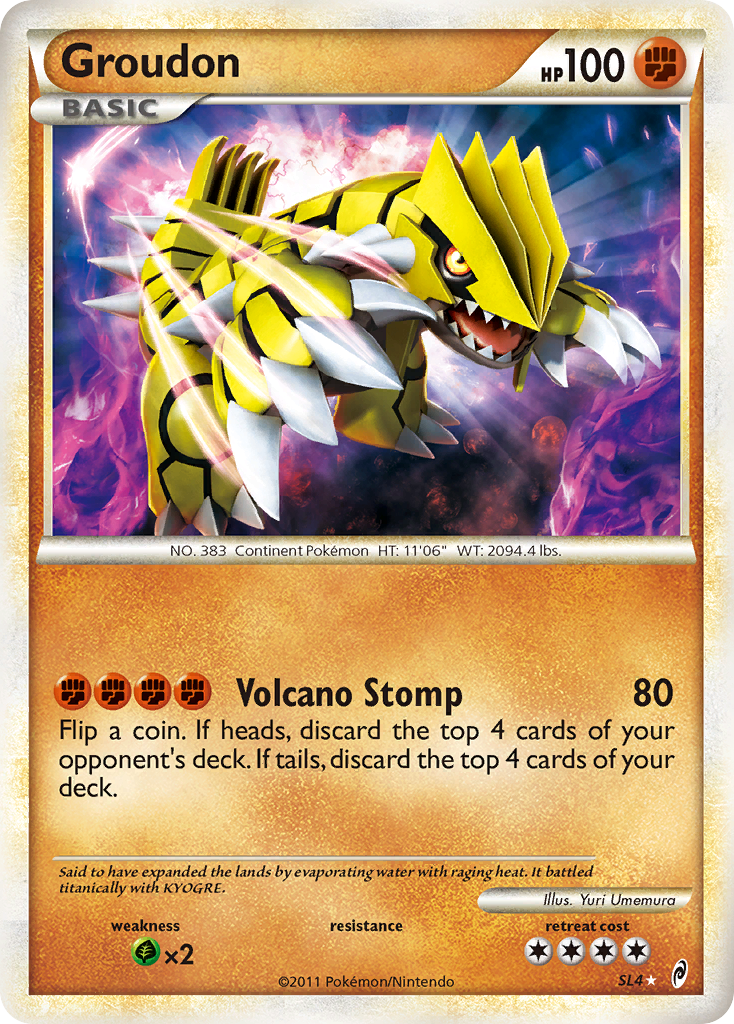 Shiny Groudon SL4 Pokémon Call of Legends (2011) English card — catalogue reference