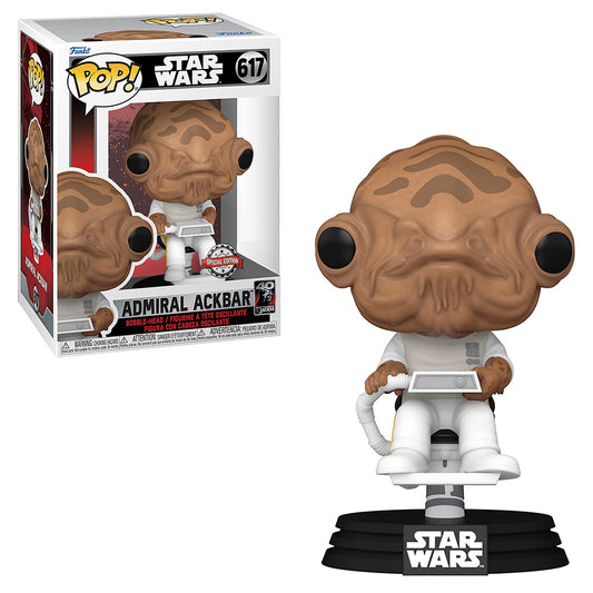 Funko Pop! Admiral Ackbar figure from Star Wars with packaging on a white background