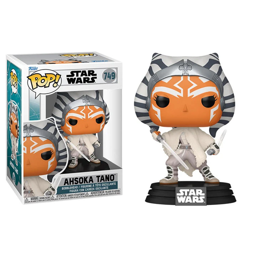 Funko Pop! Ahsoka Tano figure from Star Wars with packaging on a white background