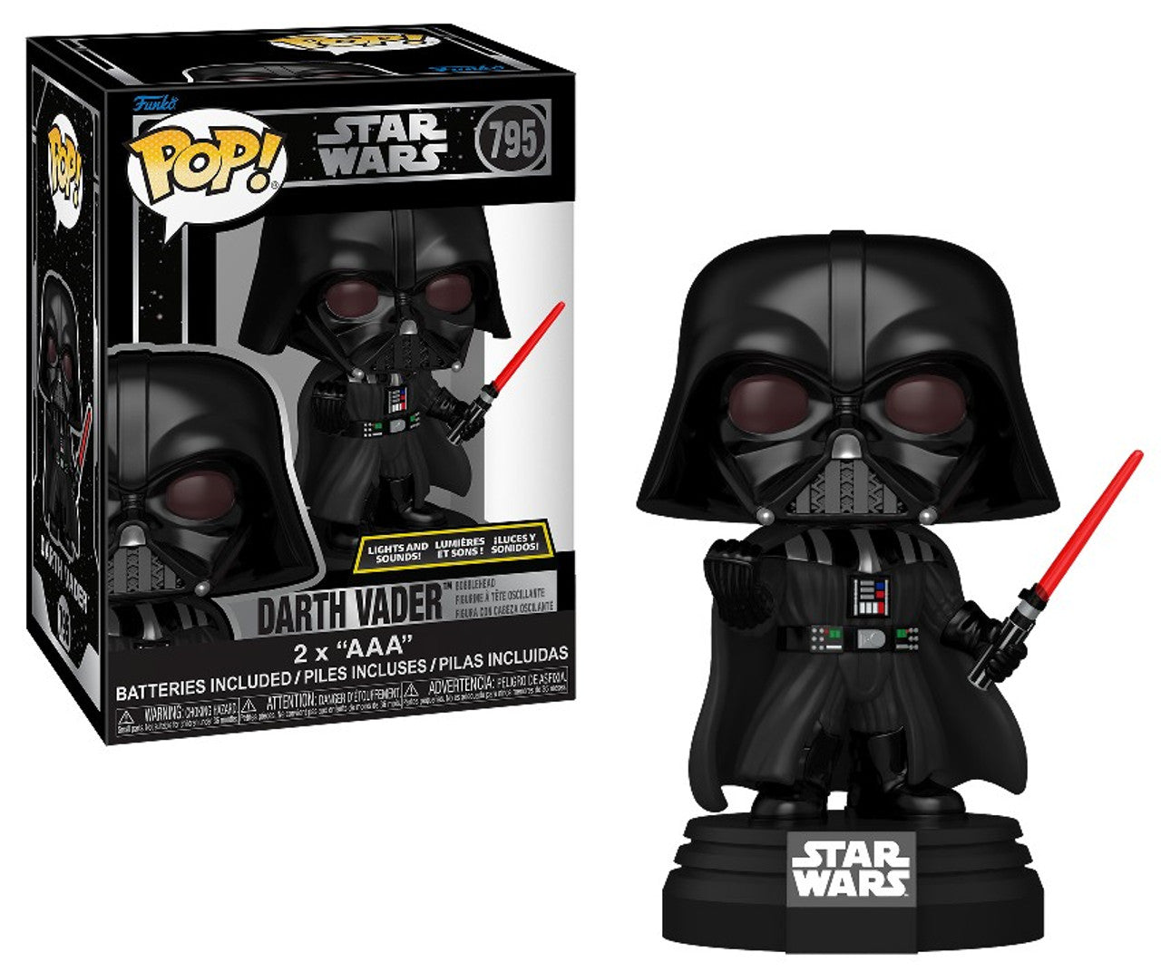Darth Vader Pop! vinyl figure with packaging on a white background