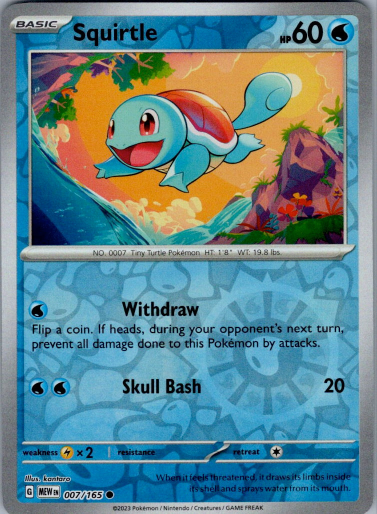 Squirtle - Common SV: Scarlet & Violet 151 007/165 MP (Back)
