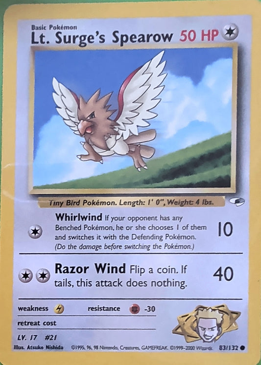 Lt. Surge's Spearow (83) Common Gym Heroes 083/132 MP