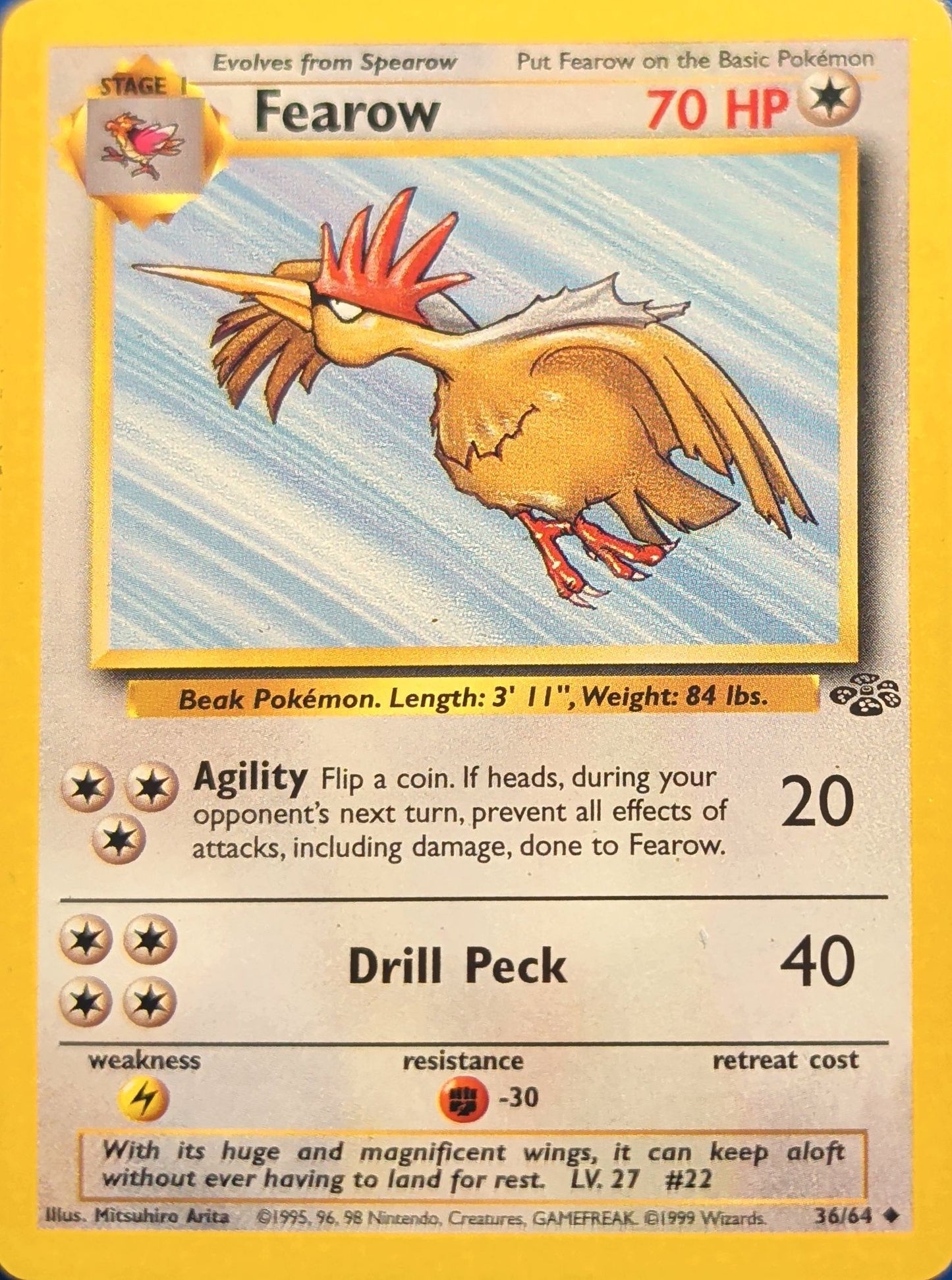 Fearow Uncommon Base Set 2 041/130 MP