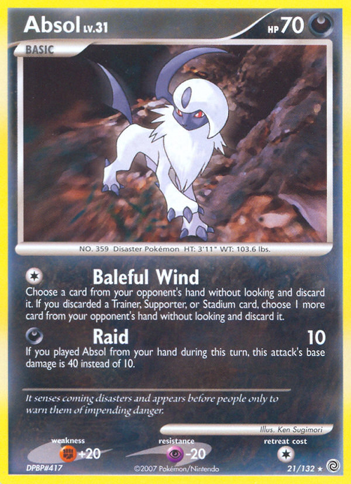 Absol 21/132 Pokémon Secret Wonders (2007) English card — catalogue reference