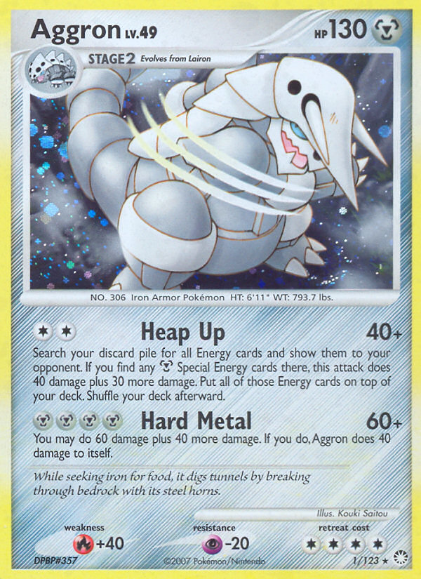 Aggron 1/123 Pokémon Mysterious Treasures (2007) English card — catalogue reference