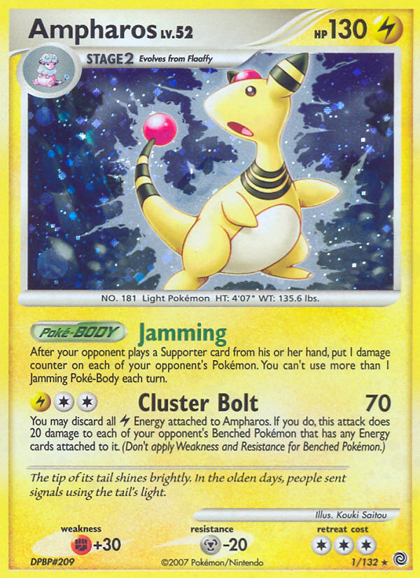 Ampharos 1/132 Pokémon Secret Wonders (2007) English card — catalogue reference