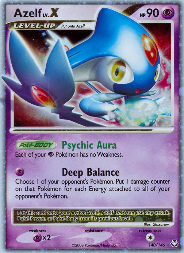 Azelf LV.X 140/146 Pokémon Legends Awakened (2008) English card — catalogue reference