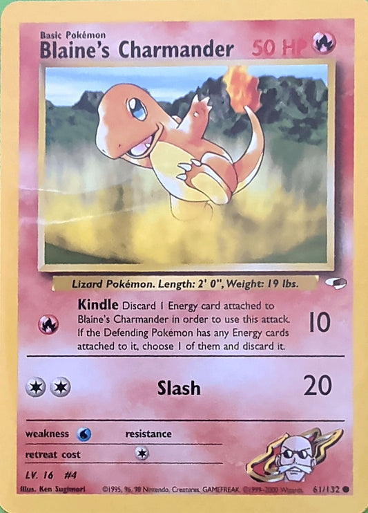 Blaine's Charmander Common Gym Heroes 061/132 MP