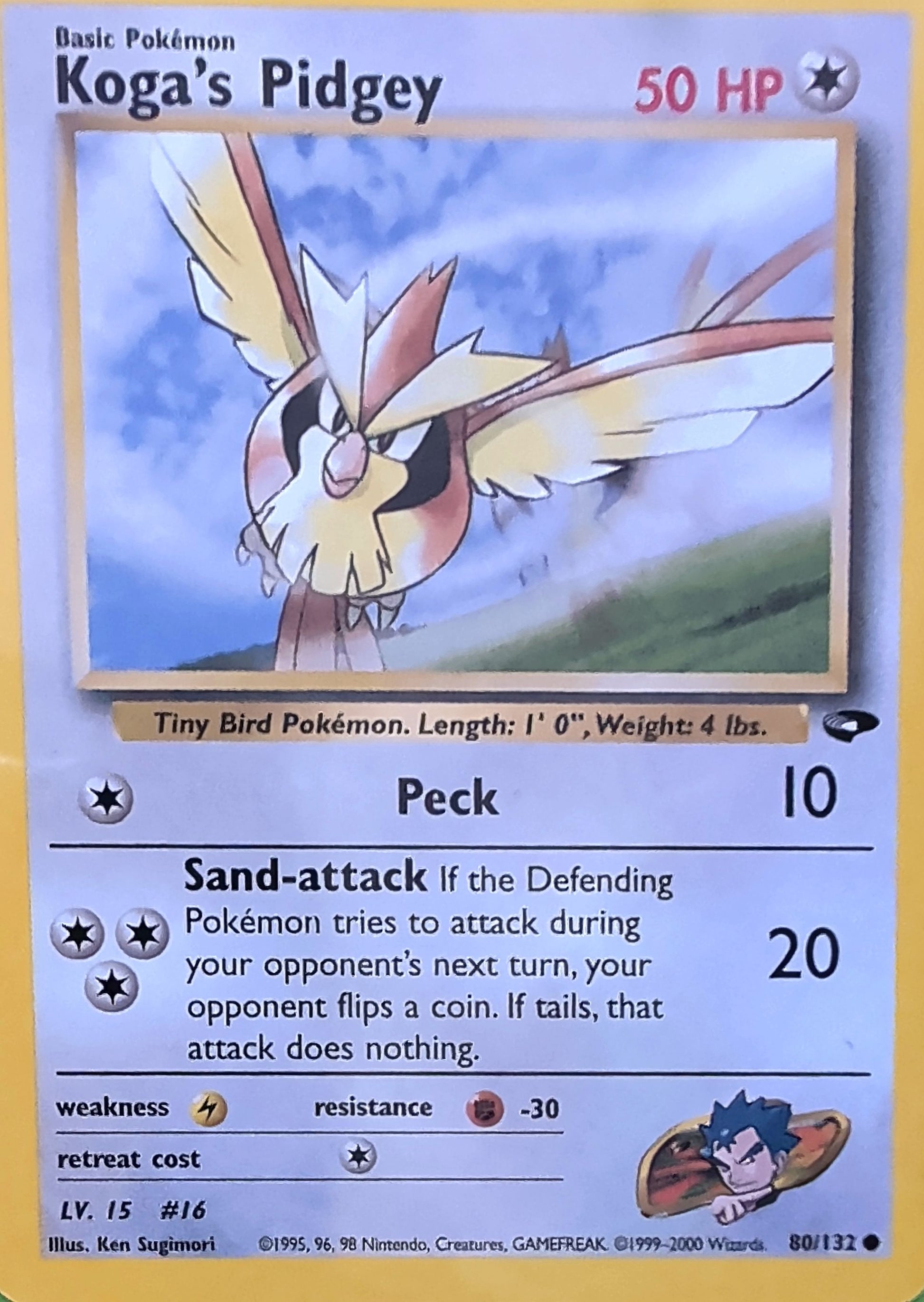 Koga's Pidgey (80) Common Gym Challenge 080/132 MP