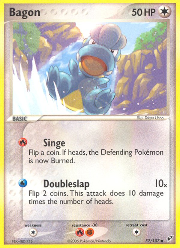 Bagon 52/107 Pokémon EX Deoxys (2005) English card — catalogue reference