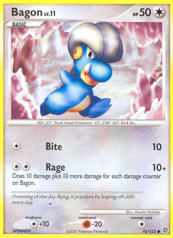 Bagon 76/132 Pokémon Secret Wonders (2007) English card — catalogue reference