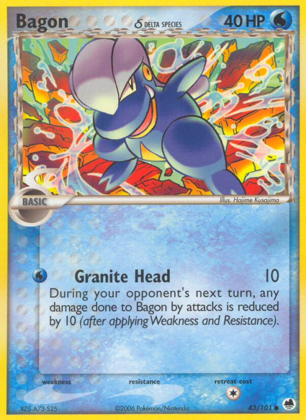 Bagon δ 43/101 Pokémon EX Dragon Frontiers (2006) English card — catalogue reference