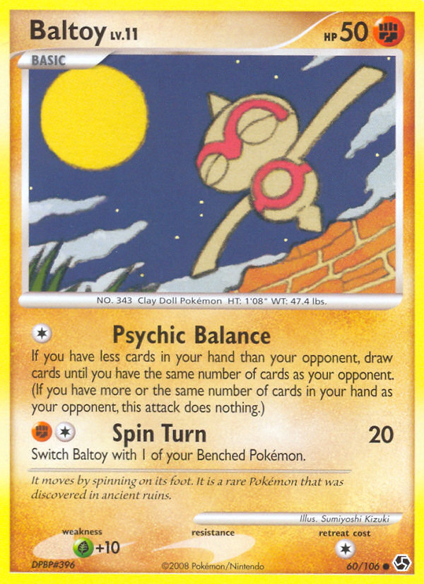 Baltoy 60/106 Pokémon Great Encounters (2008) English card — catalogue reference