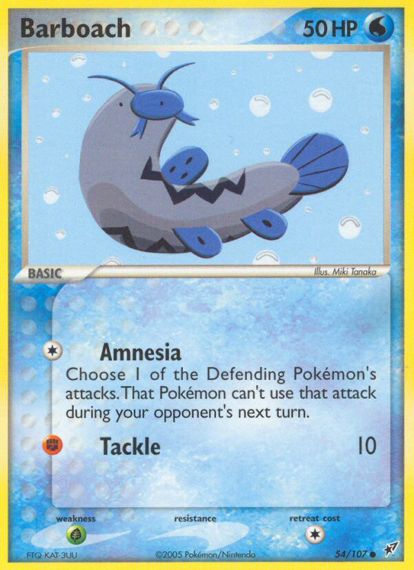 Barboach 54/107 Pokémon EX Deoxys (2005) English card — catalogue reference