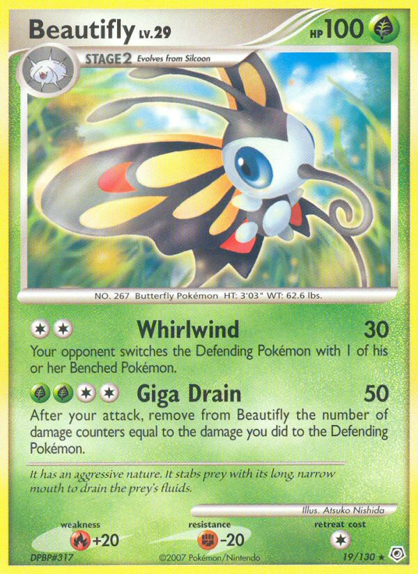 Beautifly 19/130 Pokémon Diamond & Pearl (2007) English card — catalogue reference