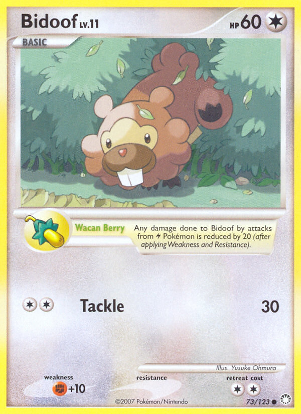 Bidoof 73/123 Pokémon Mysterious Treasures (2007) English card — catalogue reference