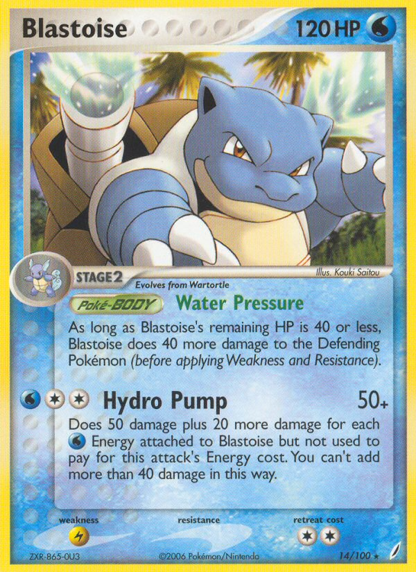 Blastoise 14/100 Pokémon EX Crystal Guardians (2006) English card — catalogue reference