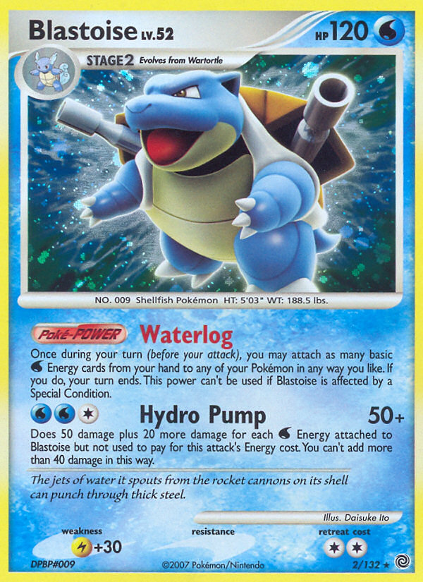 Blastoise 2/132 Pokémon Secret Wonders (2007) English card — catalogue reference