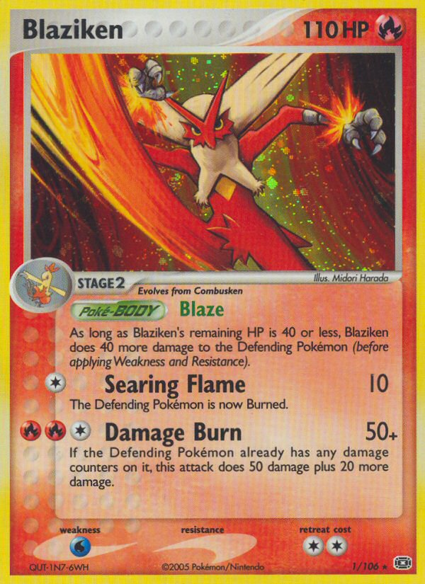 Blaziken 1/106 Pokémon EX Emerald (2005) English card — catalogue reference