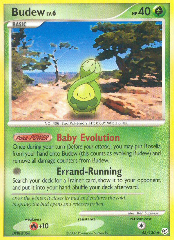 Budew 43/130 Pokémon Diamond & Pearl (2007) English card — catalogue reference
