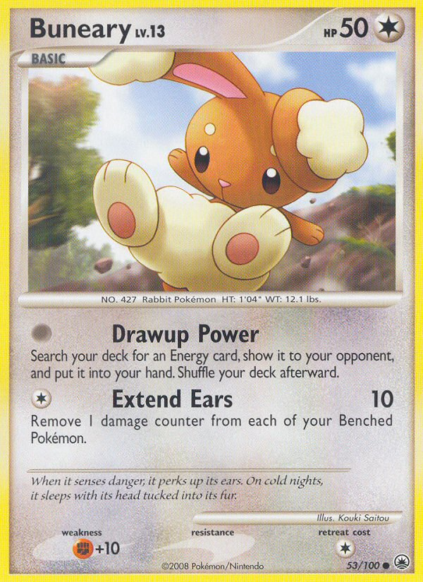 Buneary 53/100 Pokémon Majestic Dawn (2008) English card — catalogue reference